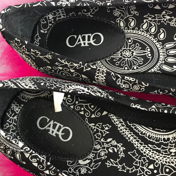 Cato black & White Print Ballet Shoes.NWOT - Picture 3 of 8
